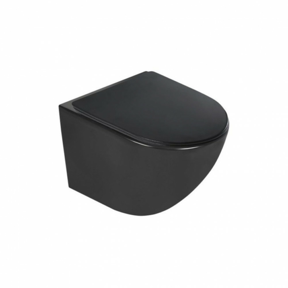 Delos BLM fali rimless WC soft-close ülőkével fekete színben