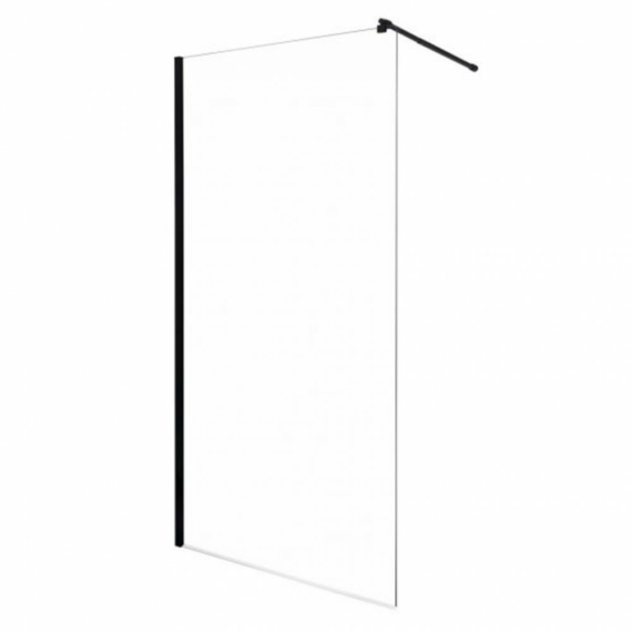 Line 100 G Walk-In zuhanykabin 100x203 cm, fekete profil, grafit üveggel