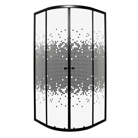 Pixel Black 90 íves zuhanykabin zuhanytálca nélkül