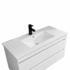 Kép 3/10 - Cube 100 alsó fürdőszobabútor kerámia mosdóval 2 fiókos, magasfényű festett fehér