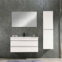 Kép 8/10 - Cube 100 alsó fürdőszobabútor kerámia mosdóval 2 fiókos, magasfényű festett fehér