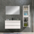 Kép 9/10 - Cube 100 alsó fürdőszobabútor kerámia mosdóval 2 fiókos, magasfényű festett fehér