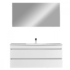 Kép 1/5 - Cube 120 Fürdőszobabútor 1 medencés kerámia mosdóval tükörrel 60x120 cm magasfényű festett fehér