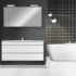 Kép 3/5 - Cube 120 Fürdőszobabútor 1 medencés kerámia mosdóval tükörrel 60x120 cm magasfényű festett fehér