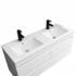 Kép 3/10 - Cube 120 alsó fürdőszobabútor kerámia mosdóval 2 fiókos, magasfényű festett fehér