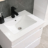 Kép 4/10 - Cube 60 alsó fürdőszobabútor kerámia mosdóval 2 fiókos, magasfényű festett fehér