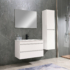 Kép 7/10 - Cube 80 alsó fürdőszobabútor kerámia mosdóval 2 fiókos, magasfényű festett fehér