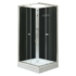 Kép 1/6 - Polo Black II szögletes fekete hátfalas zuhanykabin, akril zuhanytálcával, 90x90x195 cm-es méretben