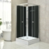 Kép 2/6 - Polo Black II szögletes fekete hátfalas zuhanykabin, akril zuhanytálcával, 90x90x195 cm-es méretben