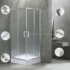 Kép 5/8 - Spirit Matt 90x90x194 cm-es szögletes zuhanykabin, erősített akril zuhanytálcával
